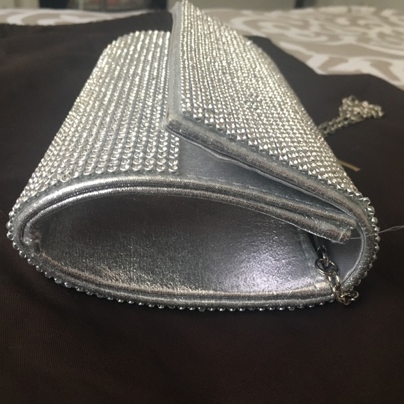 Silver crystal studded clutch - Picture 5 of 8